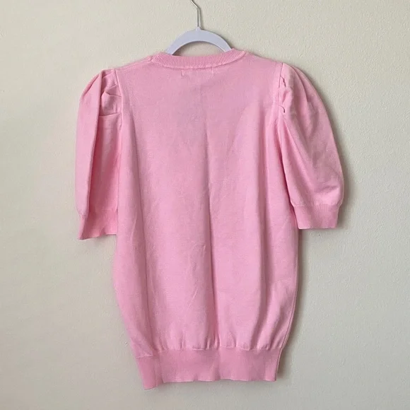 Vine & Love Pink Puff Sleeve Sweater - Picture 3 of 7